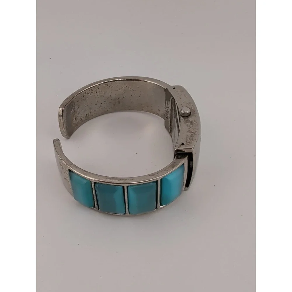 Women's Cuff Watch MOP Dial 22mm Case Blue Stones- New Battery